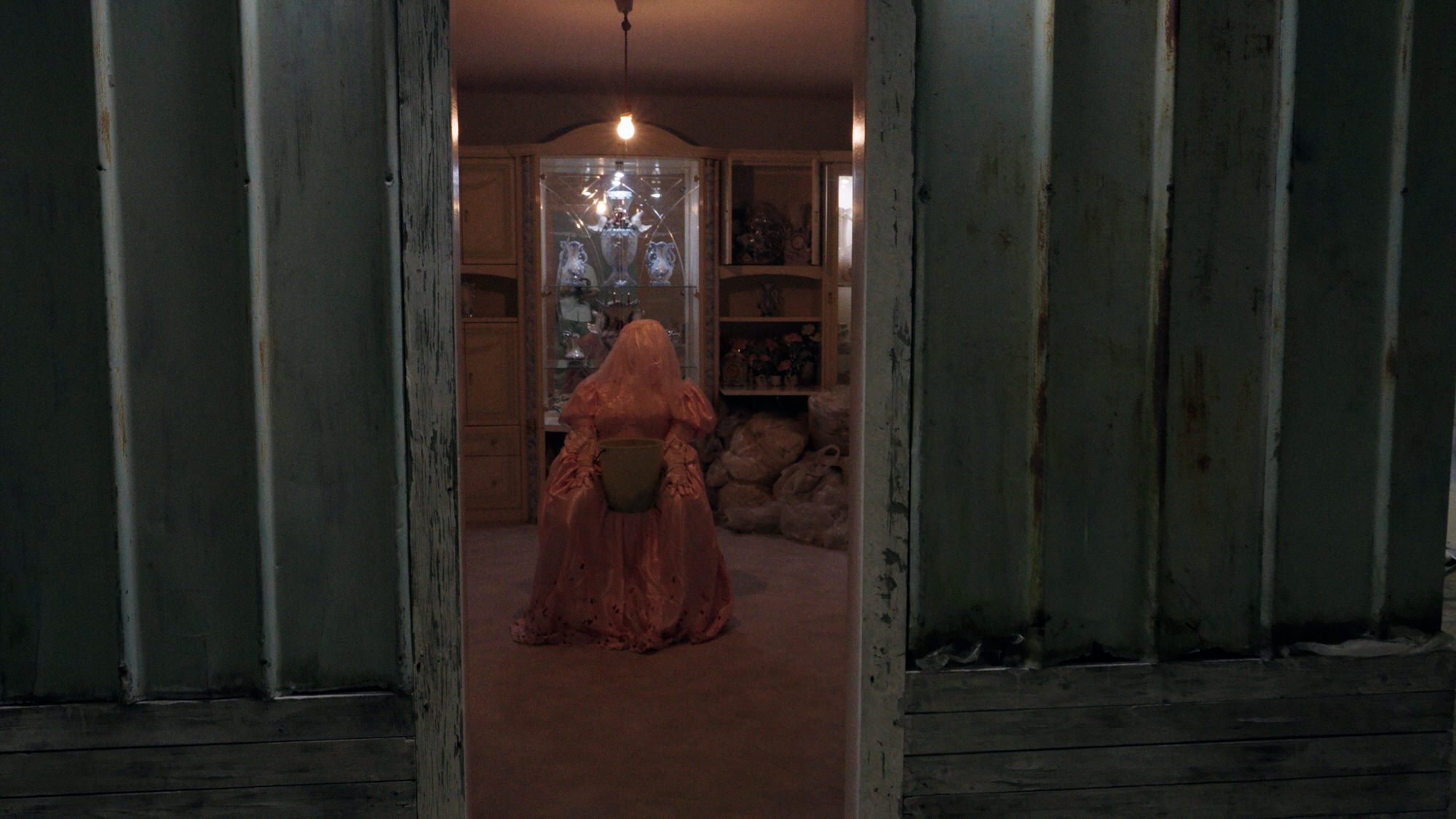 SIGNA, a veiled figure inside the shed